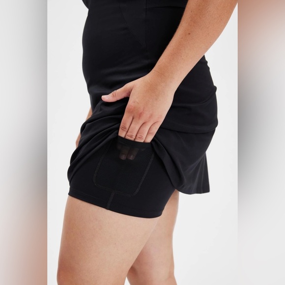 Girlfriend Collective Paloma Activewear Dress in Black - Picture 2 of 7